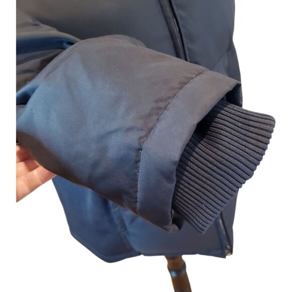 GAP SZ L Women's Goose Down Filled Zippered Puffer Winter Coat Jacket in Black - Picture 6 of 8